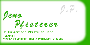 jeno pfisterer business card