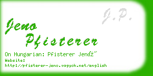 jeno pfisterer business card